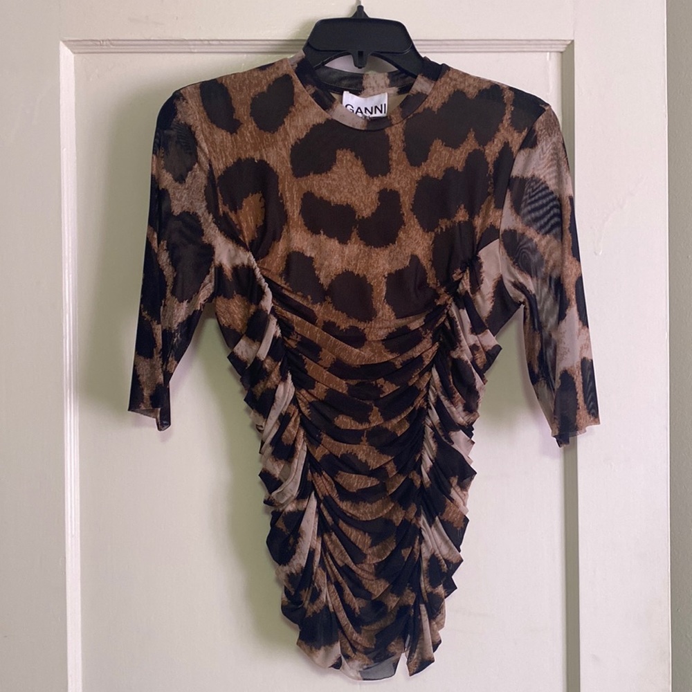 Leopard Print Ganni Top - image 1